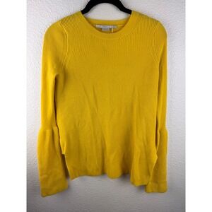 Stella McCartney Yellow Ribbed Bell Sleeve Knit Sweater‎ Size 36 S Designer